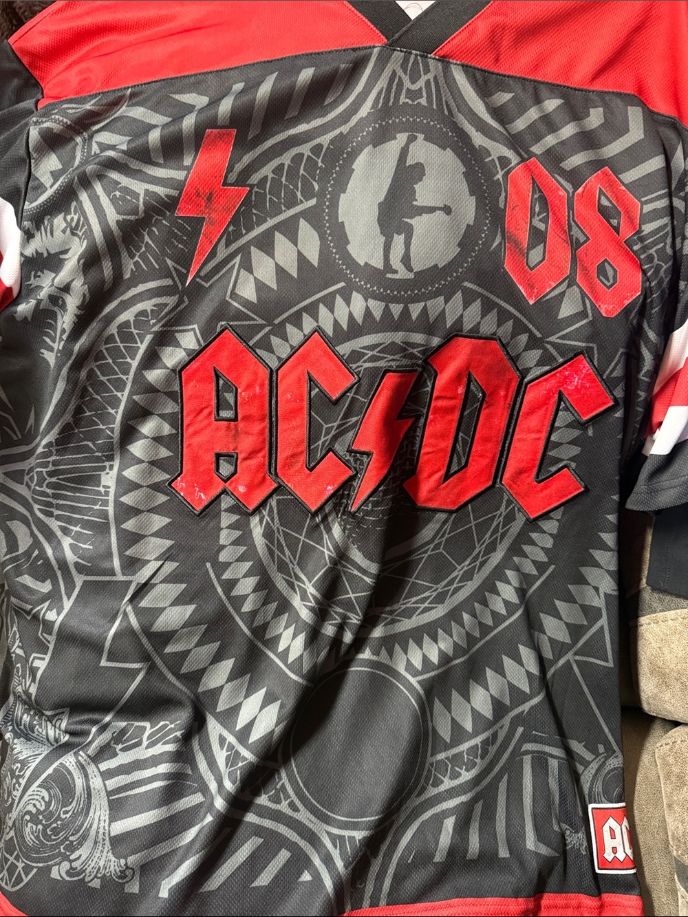 AC/DC Black & Red Graphic Men's Jersey